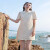 维伦凯2023夏季新款蕾丝白色连衣裙POLO领甜美短裙泡泡袖小个子女 白色 M