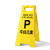 A字牌折叠塑料加厚人字牌告示牌警示牌黄色禁止停车泊车小心地滑指示牌提示牌 车位已满