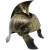 天智星古代铠甲儿童斯巴达300勇士头盔cos中世纪战士小冷古欧洲骑士头盔 金色双牙罗马安全帽