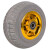 海斯迪克 高弹力低噪脚轮工业重型手推车轮橡胶轮 6寸2定2万 HKCL-934