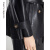 朗姿法式复古风皮衣外套2021年冬季新款女轻奢高端设计感女装 黑色 155/76A/S
