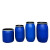 150升塑料桶大口圆形半截水桶200kg加厚发酵桶海鲜运输装鱼桶 蓝色30L铁箍法兰桶 【带盖和铁箍】