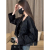 国风女装 新中式小个子外套韩版百搭短款暗黑系冬季黑色常规外衣 S