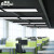 邦磊（Banglei）LED办公室吊灯长方形工业风工作会议室车间商场超市网吧照明灯具 圆角黑框白光150*20cm-60瓦
