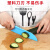 妙普乐高品质儿童刀具 不伤手儿童塑料刀具水果刀切菜刀不伤手安全瓜果 (塑料大刀+小刀)-绿 11cm_18cm_60°以上