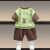 圆圆米米男童夏装短袖套装夏季2023新款洋气宝宝夏款儿童衣服男孩薄款童装 豆绿 90cm