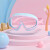 COPOZZ儿童泳镜男童女童大框防水防雾高清游泳眼镜潜水镜泳帽装备 糖果粉透明+独角兽泳帽
