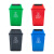 斯铂格 BGS-123 户外摇盖分类垃圾桶100L 蓝色可回收物 塑料长方形市政物业环卫商用
