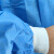 一次性工作服白大褂无纺布防尘养殖厂实验室参观服加厚 XL(170-175) PP蓝色橡筋袖纽扣款