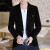 玛萨洛男士个性平绒西服2020新款小西装韩版休闲潮上衣青年百搭外套 黑色 165/M
