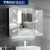 TIKISS智能浴室镜柜单独挂墙式不锈钢卫生间镜子柜收纳厕所镜箱吊柜定制 80宽三门(无极调光+除雾)