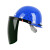 润华年定制适用烧电焊防护罩脸部头戴式安全帽面罩焊工面屏焊帽子全脸打 灰色面屏+支架+蓝色安全帽