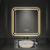 正方形带灯防雾智能镜子卫生间浴室镜挂墙式led化妆镜蓝牙感应镜 透光款时间温度+暖光+除雾 40x40厘米