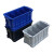 长方形塑料分格箱带盖可拆车载零件收纳盒螺丝盒工具整理盒周转箱 蓝色+可拆4格箱 零件盒收纳