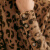 SEZANE女士棕色豹纹马海毛羊毛带袖扣短款连衣裙 XXS