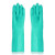 曙亮 丁腈防化手套 绿色2双装L码 耐油污耐酸碱防滑防水工业劳保手套