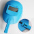 佳护 半自动手持式电焊面罩氩弧焊焊工面罩防飞溅防护面具电焊帽 加大蓝色塑料：半自动面罩