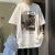 无就（WUJIU）广州十三行男装t恤短袖 欧美潮牌白色短袖t恤男士夏季美式复古宽 欧美涂鸦 L 110-129斤