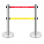 警示带式不锈钢伸缩围栏3米5米双层隔离带警戒线排队柱安全护栏杆 黑色杆加重单层5米1根加厚