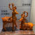 求巧 双鹿摆件花梨实木一对小鹿工艺品生日礼品礼物家居客厅装饰