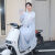 雨衣电动电瓶摩托车女款套装长款全身防暴雨单人成人带袖骑行雨披 新系（灰色） 3XL（1.45-1.55米）