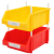 葱旭塑料组合式零件盒货架五金工具收纳盒立式螺丝元件斜口物料零件箱 A2零件箱(430*200*166mm) 红色