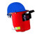 钧道汇红钢纸电焊面罩配焊工防护帽头戴式焊工帽防溅射防火星劳保工地焊接帽 面罩+白色