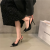 TATANA法式包头凉鞋仙女鞋子2024年春夏季尖头单鞋黑色高级感名媛高跟鞋 DS896-1黑色5.5cm 35