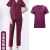 百舸 手术服 短袖女手术衣美容院医生工作服男手术室长袖套装 女士短袖套装紫色 MBG-ST-8912