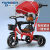 儿童三轮车脚踏车1-3-6岁大号婴儿手推车宝宝自行车小孩童车 皮座简易款绿钛空 轮