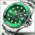 森匠_全自动纯机械表手表男士防水绿水怪表男 801-绿色-商务款