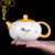 鸿庚品牌陶瓷茶壶手绘鎏金纯手工泡茶壶家用德化白瓷高档功夫茶具单壶