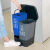 垃圾分类垃圾桶带盖大号干湿脚踏商用客厅公共场合厨房双桶 深蓝色 30L.蓝.可回收物
