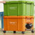 幸蕴大号绿色工业储物箱塑料箱带盖周转箱带轮收纳整理箱
