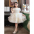 迪士尼儿童主持人钢琴演出服女童高端洋气小女孩生日礼服花童婚纱公主裙 白色Z06 160cm