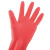 赫思迪格 加厚乳胶手套 牛筋加长橡胶手套 洗衣洗碗清洁手套红色38cm长 L码5双 JG-1697