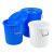 尚留鑫 大号圆形垃圾桶100蓝色带盖塑料桶带提手环卫物业垃圾桶