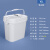 加厚塑料桶正方形5/10/25L公斤升带盖可坐凳钓鱼桶酱料包装桶 长方形桶-10L-白色