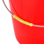 庄太太【17.5L无盖款】塑料手提水桶红色大小水桶带盖子耐摔