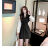 AHKA新款西装连衣裙收腰显瘦长袖名媛设计感气质韩版法式短裙 黑色 S