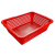 谋福（CNMF） 加厚塑料方筛长方形沥水收纳篮 拣货配货筐 6#方筛452*356*1341（5个装）红色