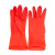 洗士多C   红色手套红米乳胶手套清洁专用手套耐用胶皮高弹贴手手套  10双装