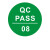 QC pass标签贴纸 QC PASS检不干胶圆形质检产品合格不合格 可定做 1厘米绿底白字QCPASS 08号 1件是2000