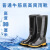 宇禄九州YC-022黑色高筒款耐磨防水胶鞋防汛雨鞋雨靴高度30cm