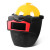 高空作业电焊帽式面罩配安全氩弧焊头戴式焊工专用卡扣全脸防护 白国标安全帽+盾式-真彩变