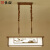 长裕新中式茶室吊灯一字型长方形书房吧台餐厅灯全铜实木灯具中国风