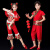 迪士尼（Disney）六一儿童喜庆开门红扇子舞演出服女童灯笼秧歌服中国红舞蹈表演服 女款扇子印花 110cm
