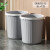 轻奢创意垃圾桶客厅卧室厨房卫生间宿舍办公室无盖纸篓 加厚2个装（12L灰+8L灰
