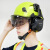 橙央达林韦尔工地护目防砸安全帽带双护目镜隔噪音防护耳罩 黑色帽+内透+外墨+B07E