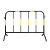 德威狮 镀锌铁马隔离栏施工道路交通防护栏  黄黑镀锌竖管款1m高1.5m宽 单位：个